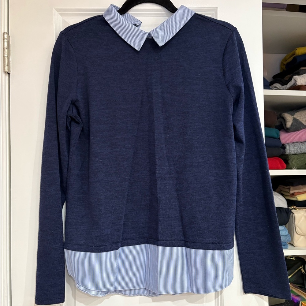 Navy Blue Shirt with Collar